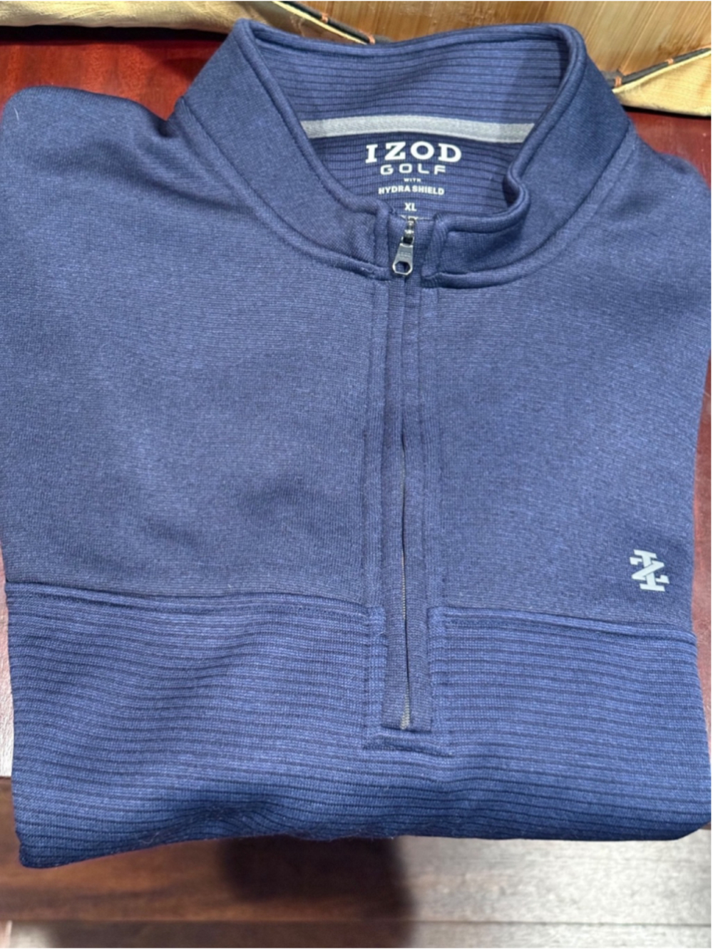 MEN’S Navy Blue IZOD ADVANTAGE PERFORMANCE QUARTER ZIP SWEATER – SIZE XL